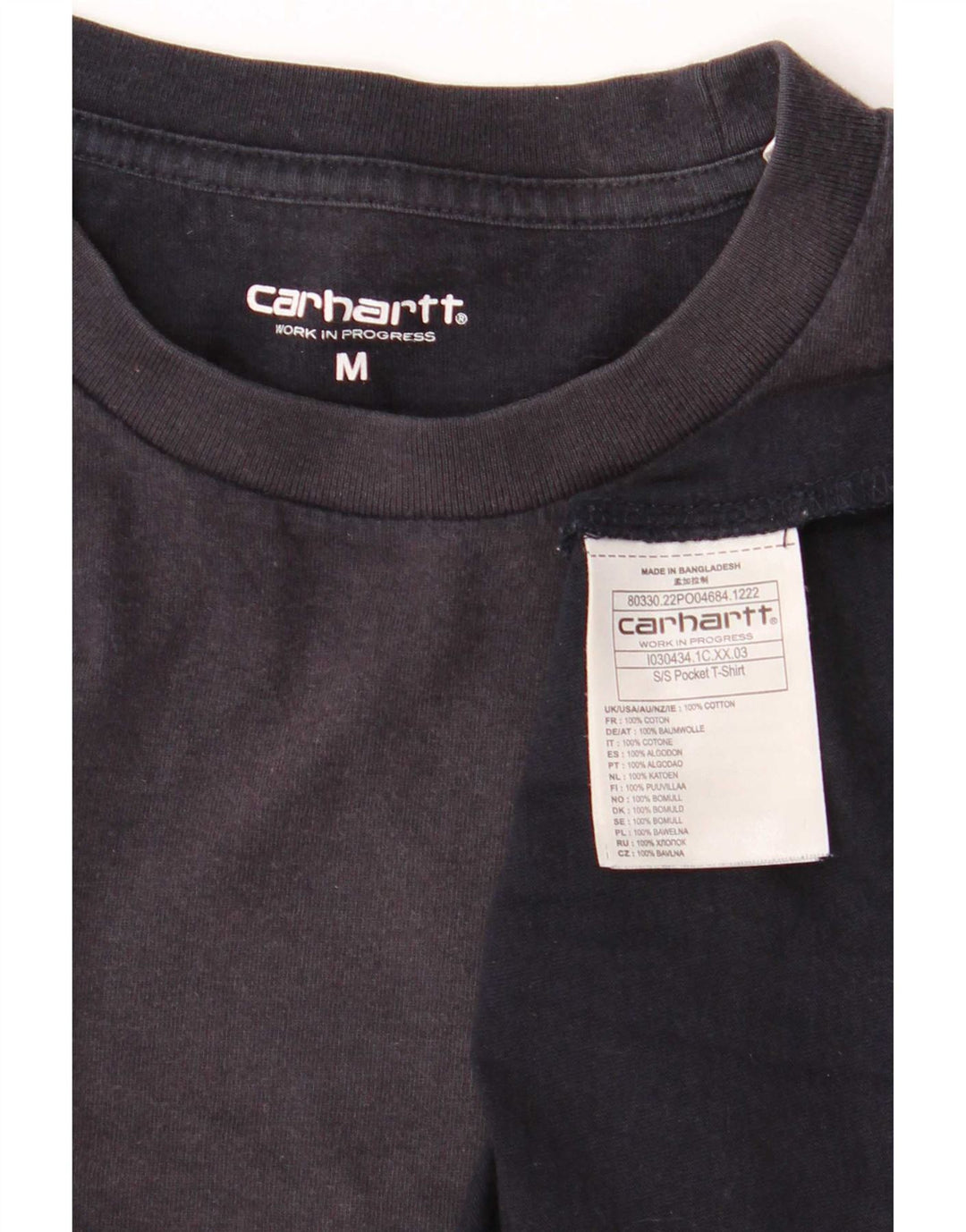 Carhartt Herre T-Shirt Top Medium Marineblå Bomuld