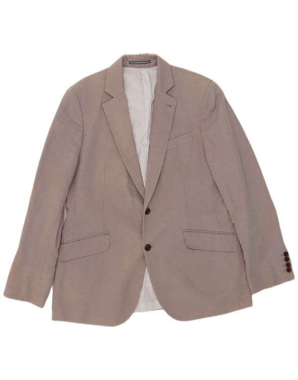 Crew Clothing Mens 2 Button Blazer Jacket UK 42 XL Grey Cotton