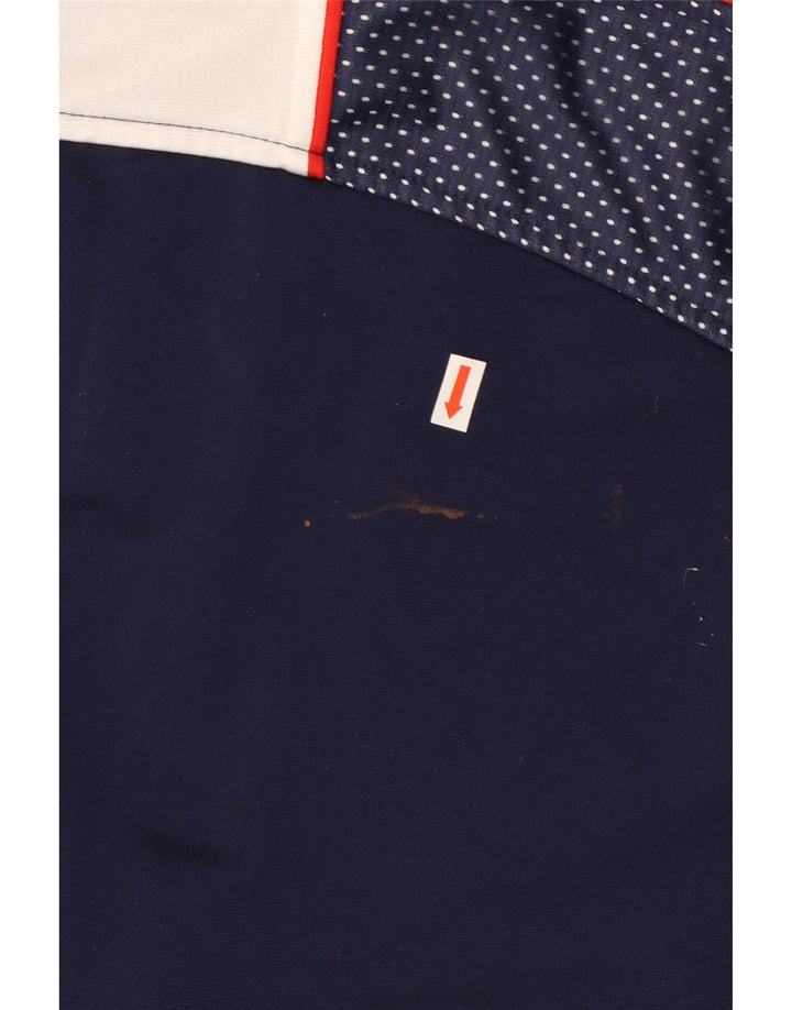 Asics Træningsdragt til mænd Topjakke UK 40 Large Navy Blue Colourblock Polyester