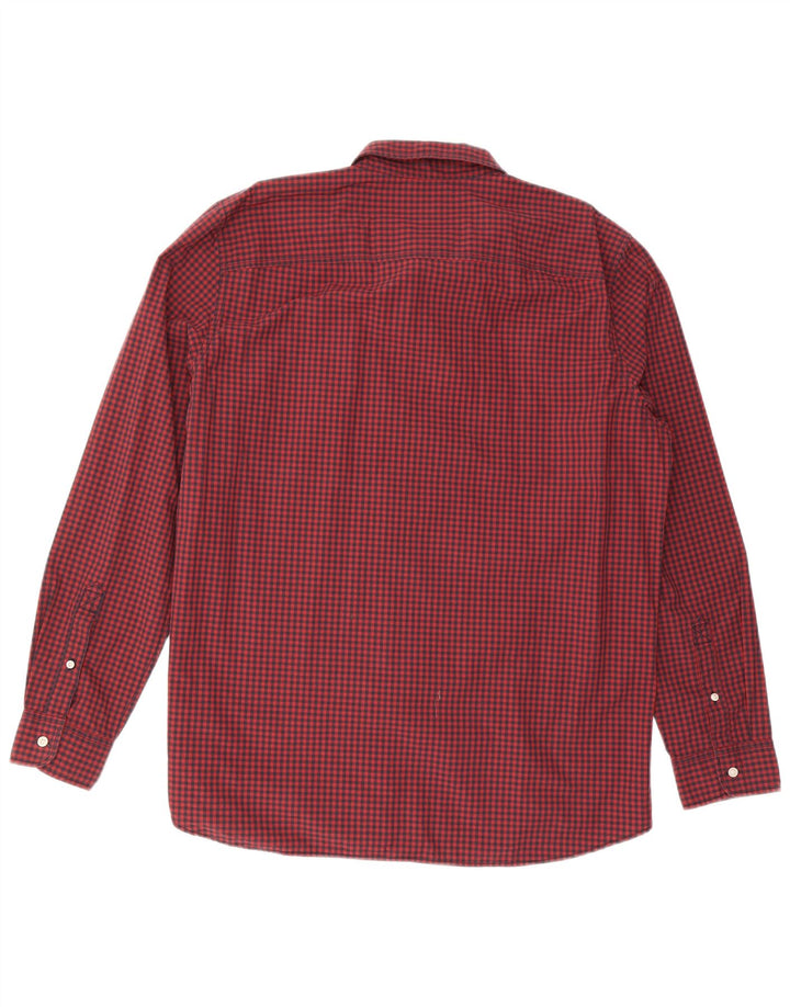 TIMBERLAND Mens Big & Tall Regular Fit Shirt XL Red Gingham Cotton