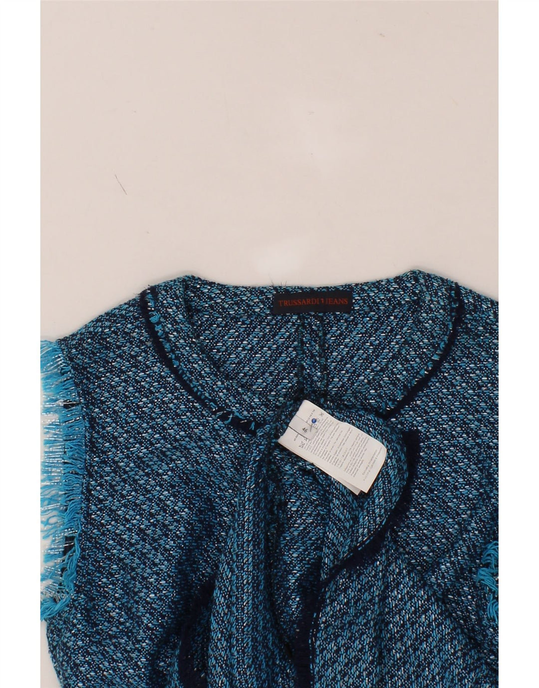 TRUSSARDI JEANS Womens Sleeveless Basic Dress IT 46 Large Blue Flecked Vintage Trussardi Jeans and Second-Hand Trussardi Jeans from Messina Hembry 