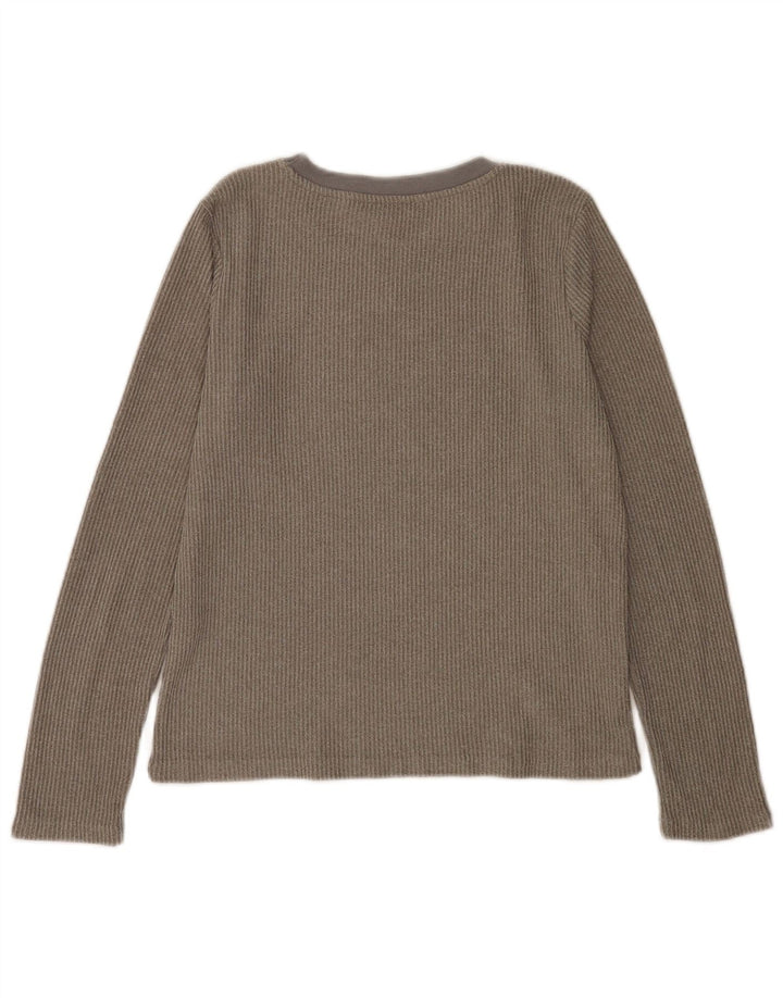 Zara Dametop Langærmet UK 10 Lille Grå Polyester