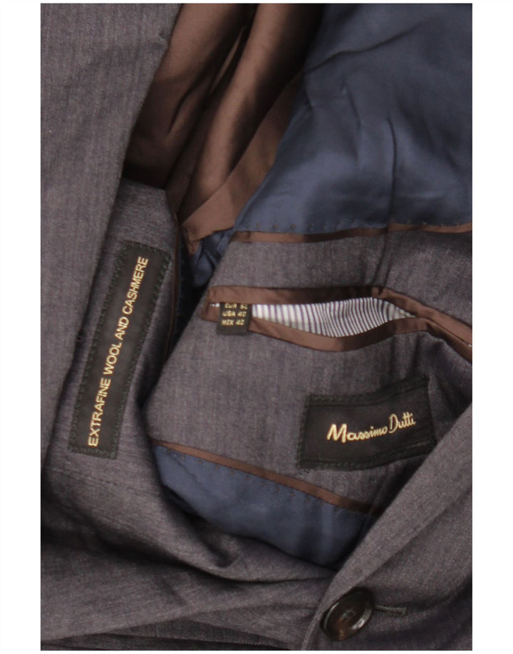 Massimo Dutti Herre 2-knaps blazerjakke EU 50 Medium Grå Uld