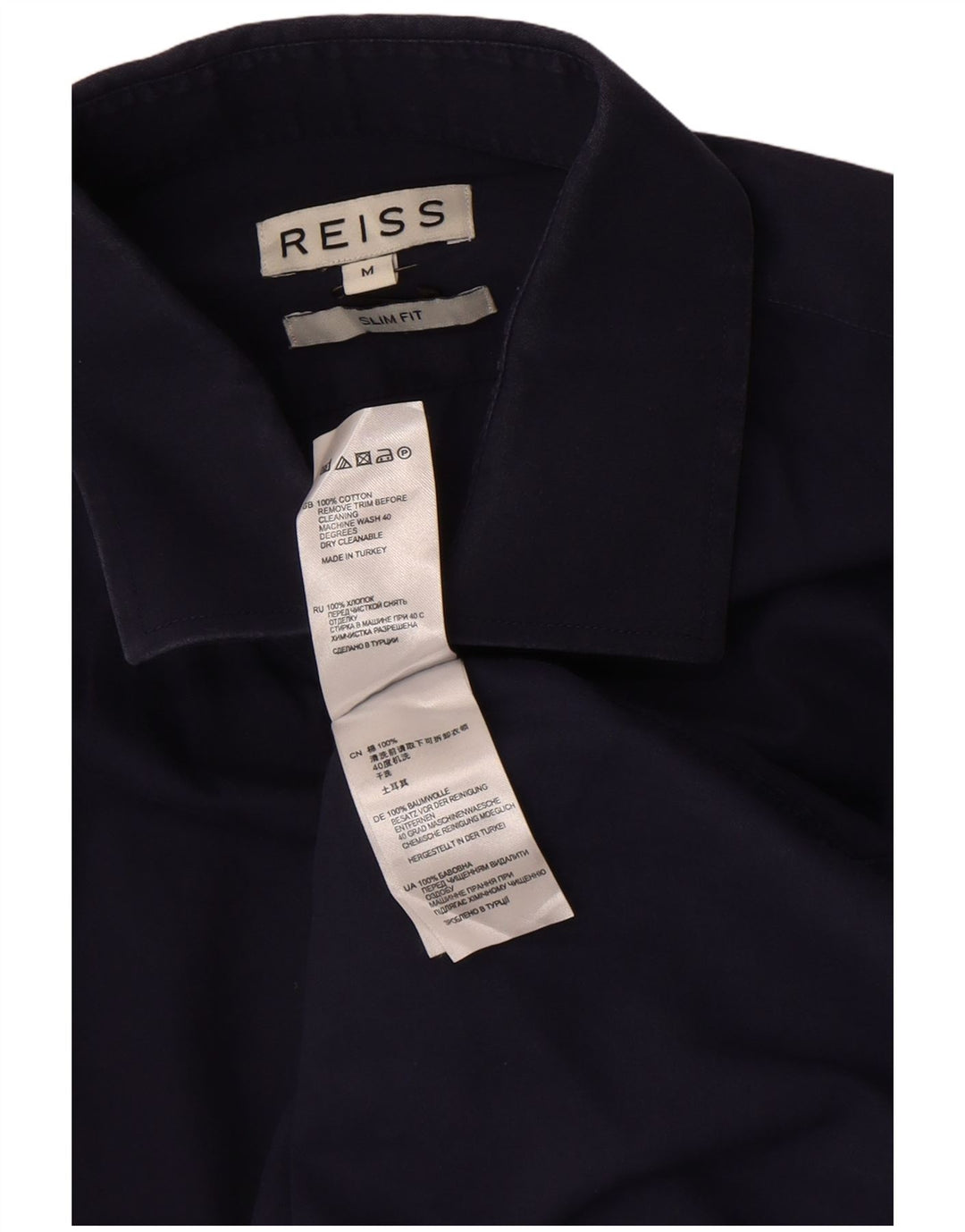 Reiss herre Slim Fit skjorte medium marineblå bomuld