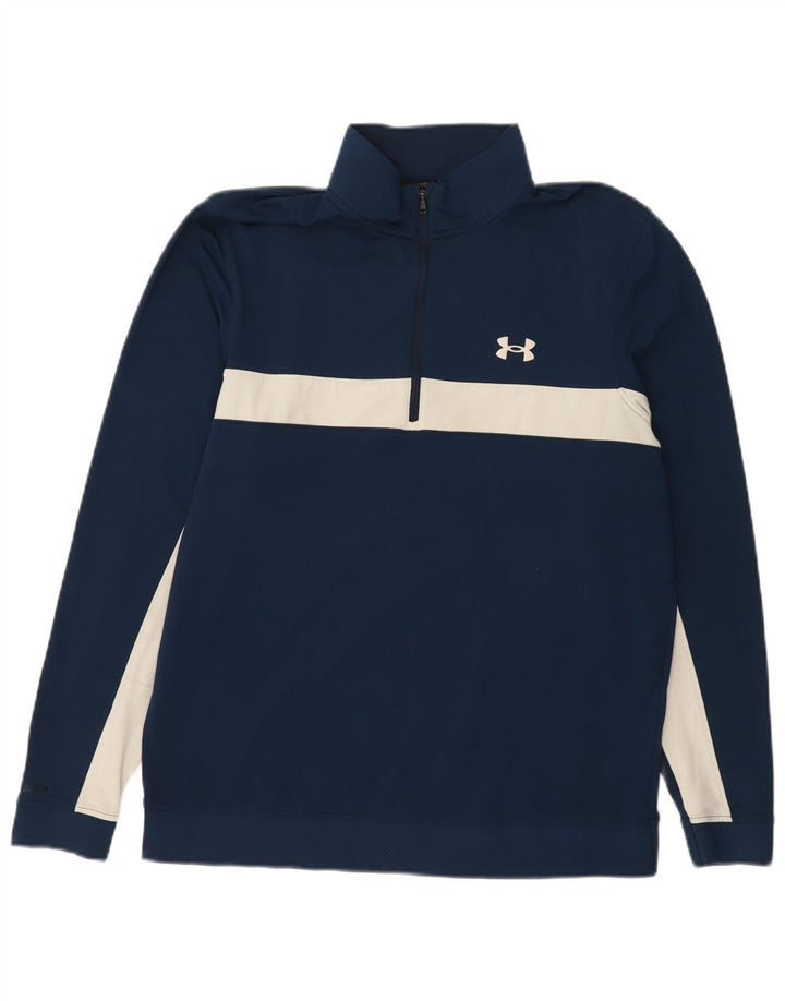 UNDER ARMOUR Sweatshirt med lynlås til mænd Medium Navy Blue Colourblock