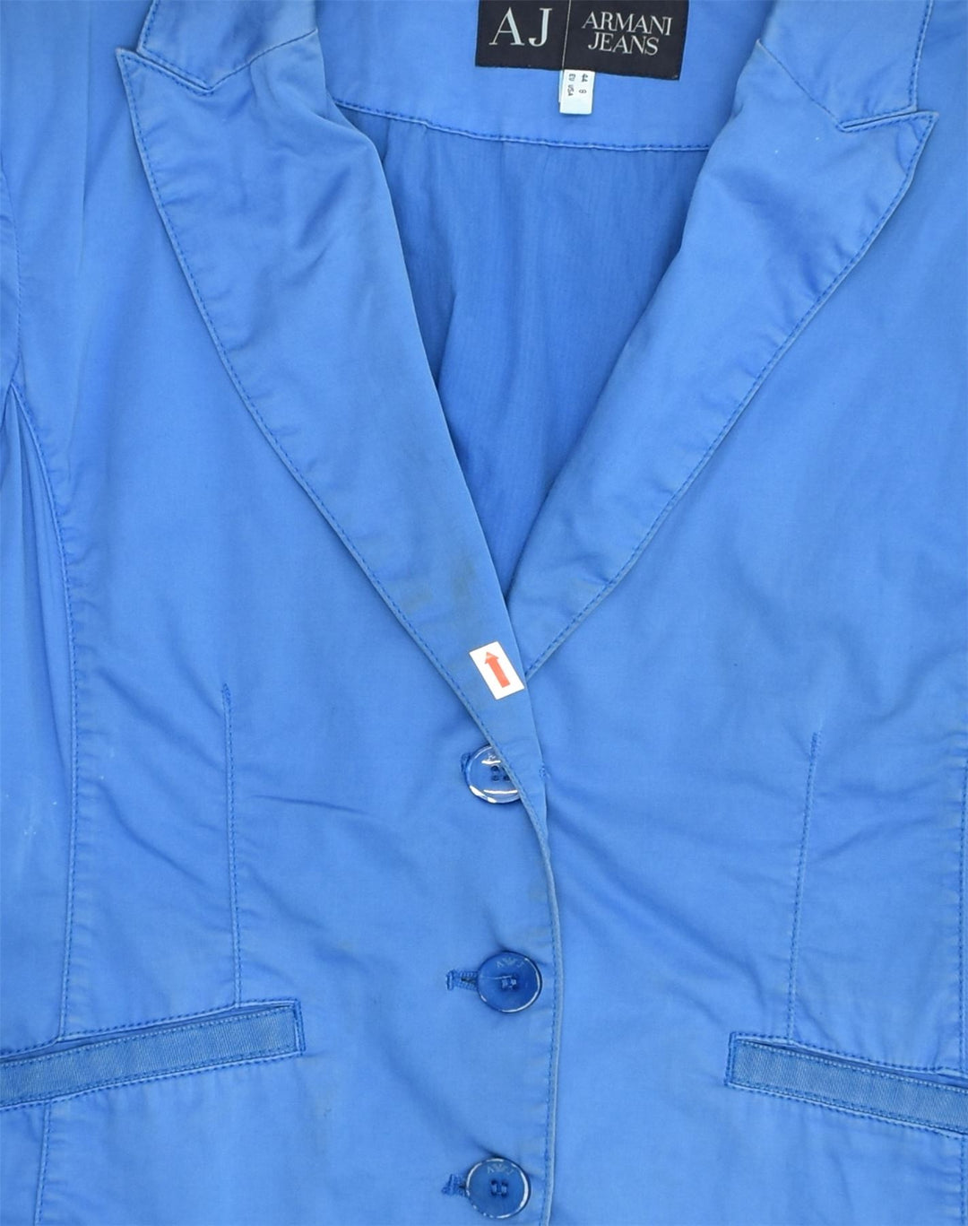ARMANI JEANS Womens 3 Button Blazer Jacket EU 44 XL  Blue Cotton | Vintage Armani Jeans | Thrift | Second-Hand Armani Jeans | Used Clothing | Messina Hembry 