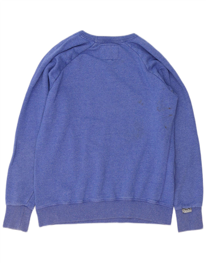 Superdry grafisk sweatshirt til mænd, stor blå bomuld