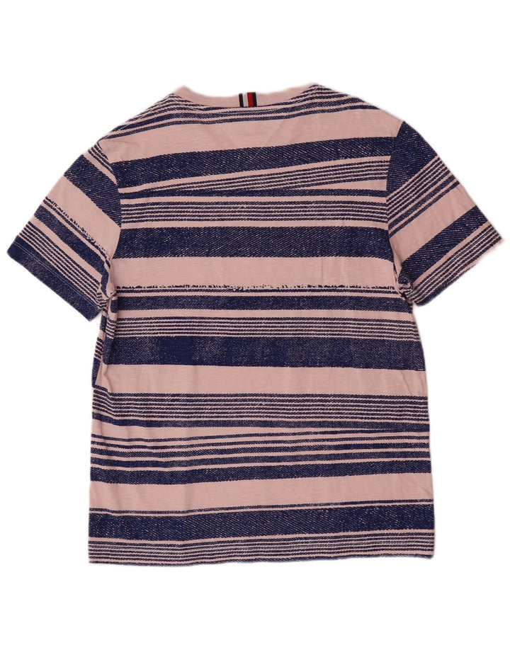 Tommy Hilfiger Herre Regular Fit T-Shirt Top Medium Pink Stribet