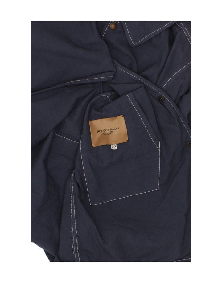 VINTAGE Bomberjakke med hætte til mænd IT 50 Large Navy Blue