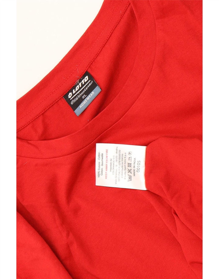 Lotto Herre T-Shirt Top XL Rød Bomuld