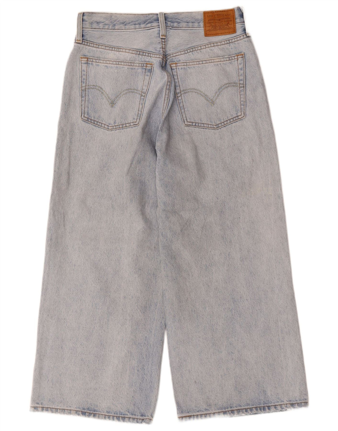 LEVI'S Womens Crop Jeans med brede ben W27 L23 Blå bomuld