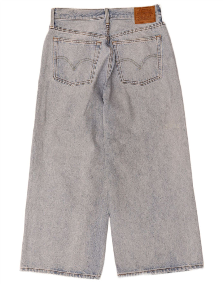 LEVI'S Womens Crop Jeans med brede ben W27 L23 Blå bomuld