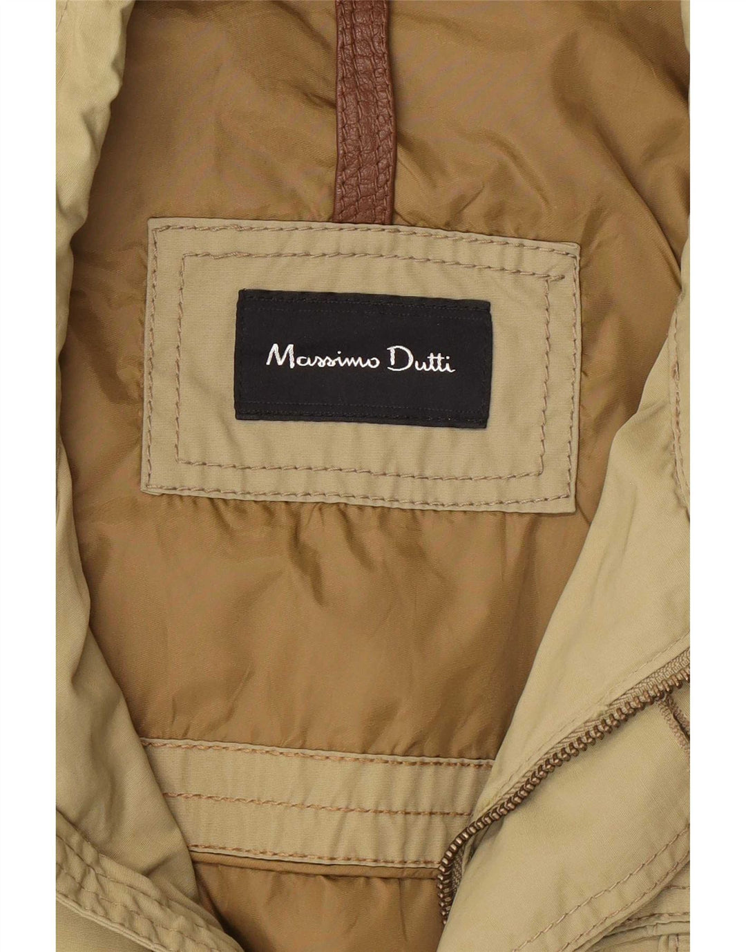Massimo Dutti Herre Utility Jacket UK 44 2XL Khaki Nylon