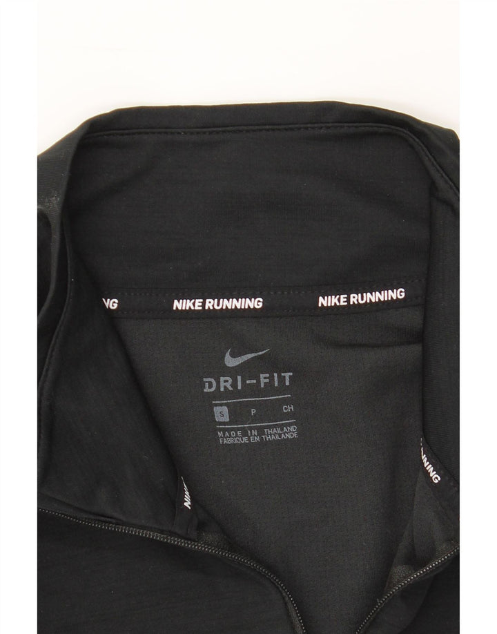 NIKE Womens Dri Fit Graphic Pullover Tracksuit Top UK 10 Small Black Vintage Nike and Second-Hand Nike from Messina Hembry 