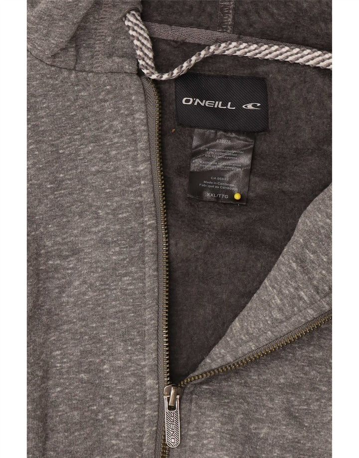 O'Neill Herre grafisk hættetrøje med lynlås 2XL Grå Flecked Polyester