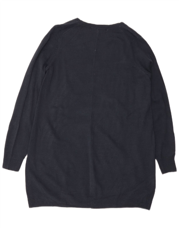 MARKS & SPENCER Dame V-hals sweater UK 10 Small Navy Blue