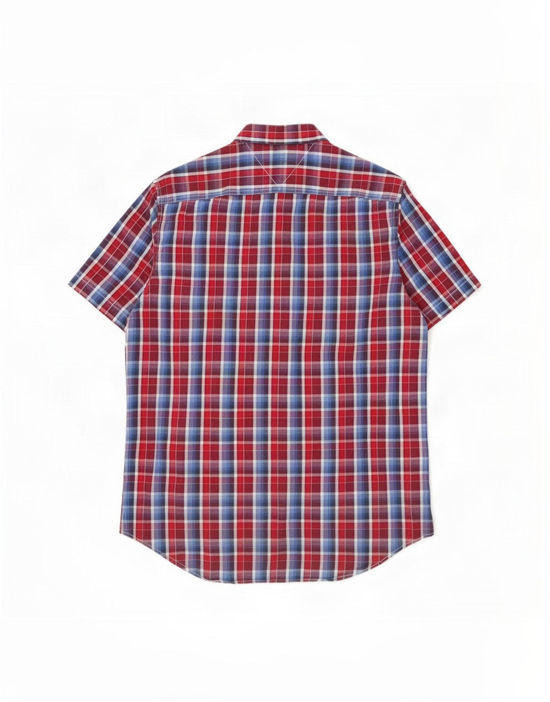 Tommy Hilfiger Herre kortærmet Custom Fit skjorte Medium rød ternet bomuld