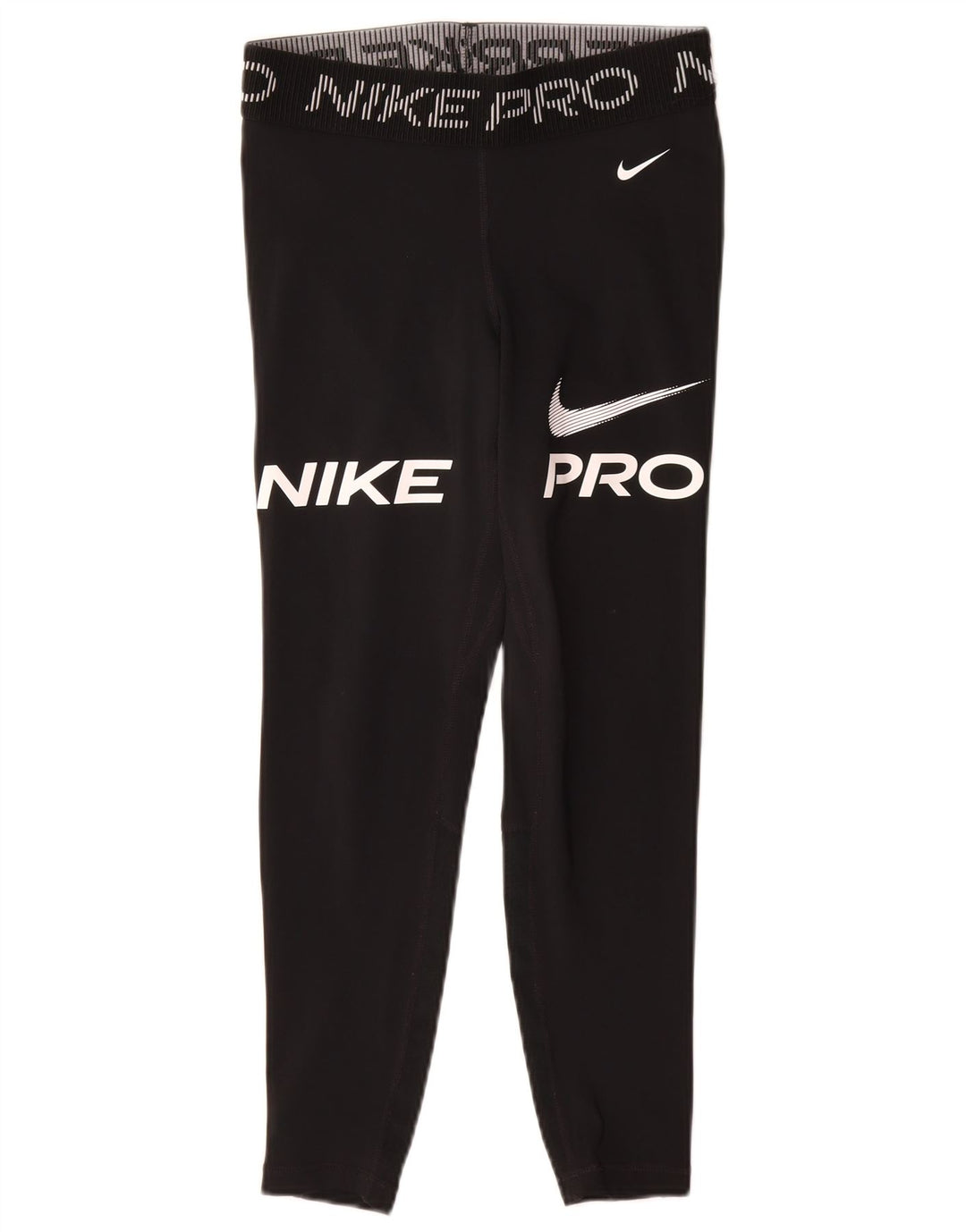 Nike Dame Dri Fit Grafiske Leggings UK 10 Lille Sort