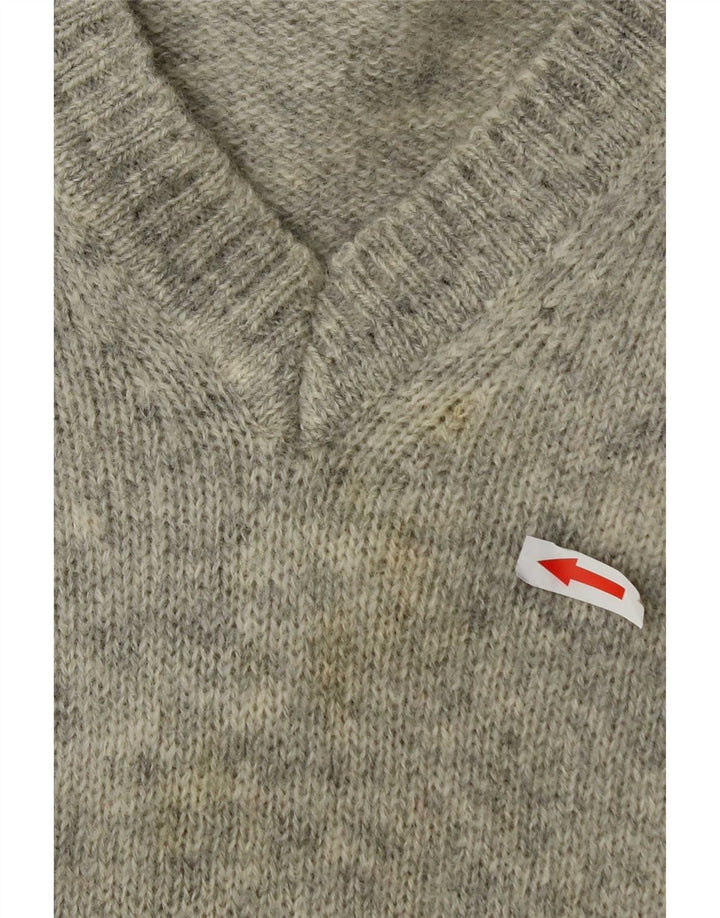 Sergio Tacchini Herre V-hals sweater 2XL Grå Flecked Wool