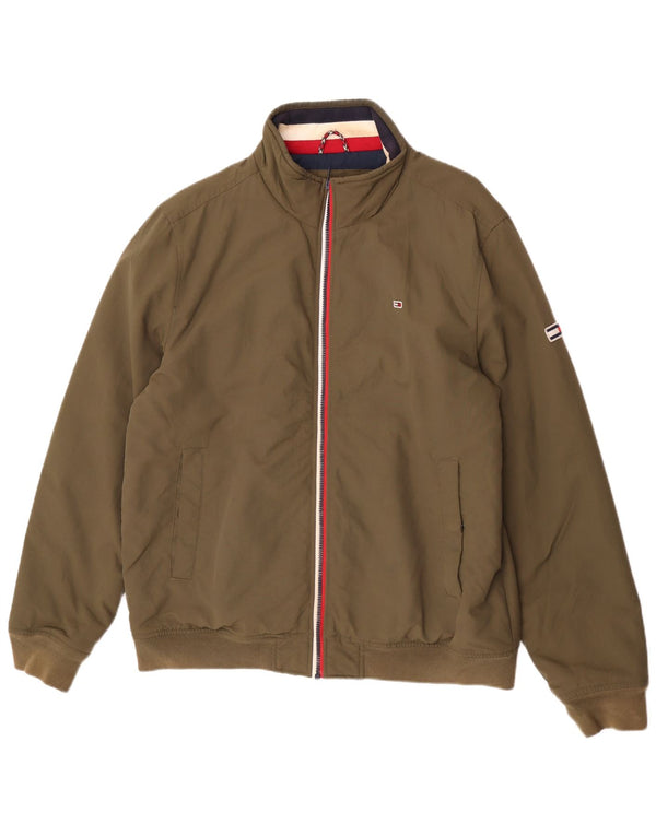 Tommy Hilfiger Herre Bomber Jacket UK 42 XL Khaki Polyamid
