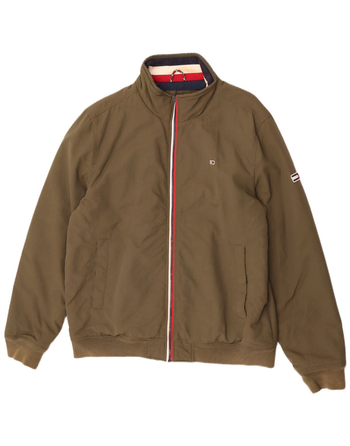 Tommy Hilfiger Herre Bomber Jacket UK 42 XL Khaki Polyamid