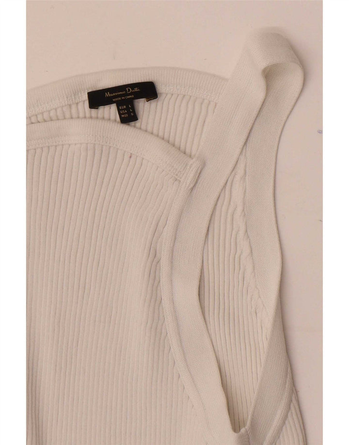 Massimo Dutti Dame Crop Vest Top UK 14 Large White
