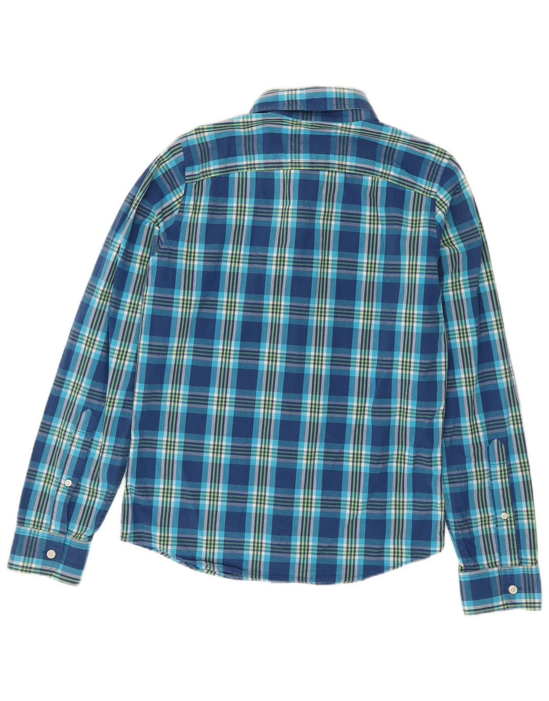 Hollister herreskjorte lille blå plaid bomuld