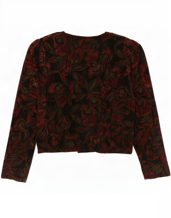 Vintage Womens Velvet Blazer Jacket IT 44 Medium Multicoloured Floral