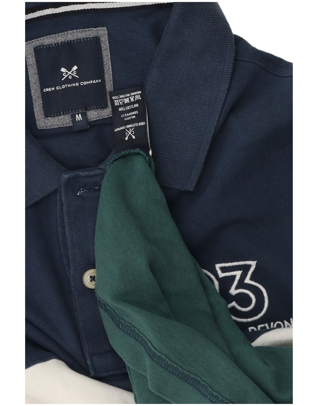 Besætningstøj Herre poloshirt Medium Blue Colourblock Bomuld