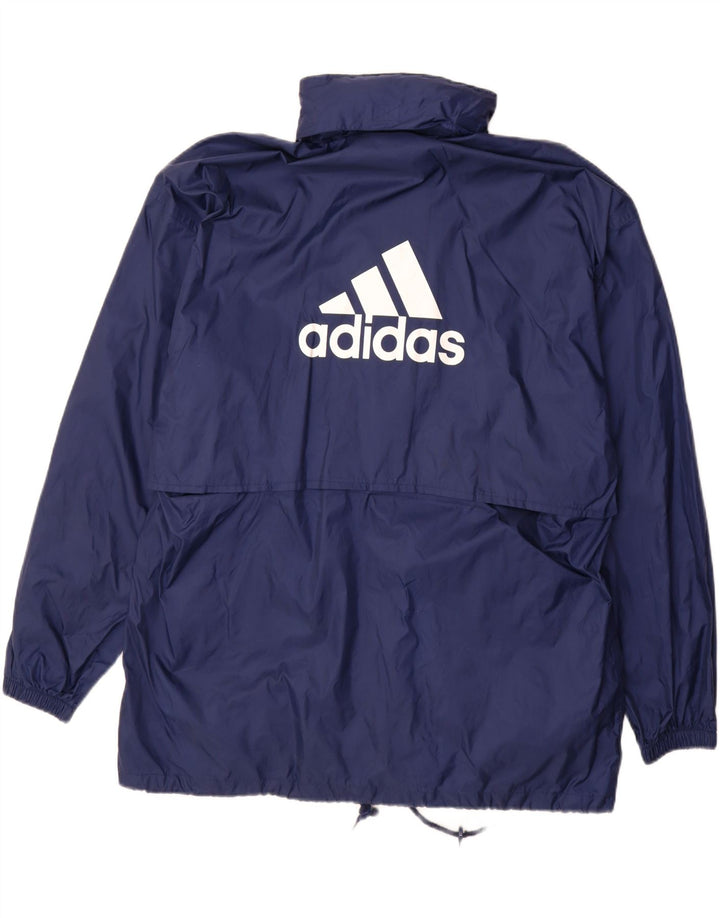 ADIDAS grafisk regnjakke til mænd UK 40/42 Medium marineblå polyamid