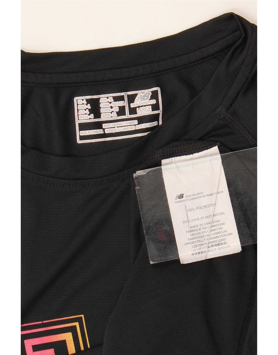 New Balance Herre Grafisk T-Shirt Top Stor Sort Polyester