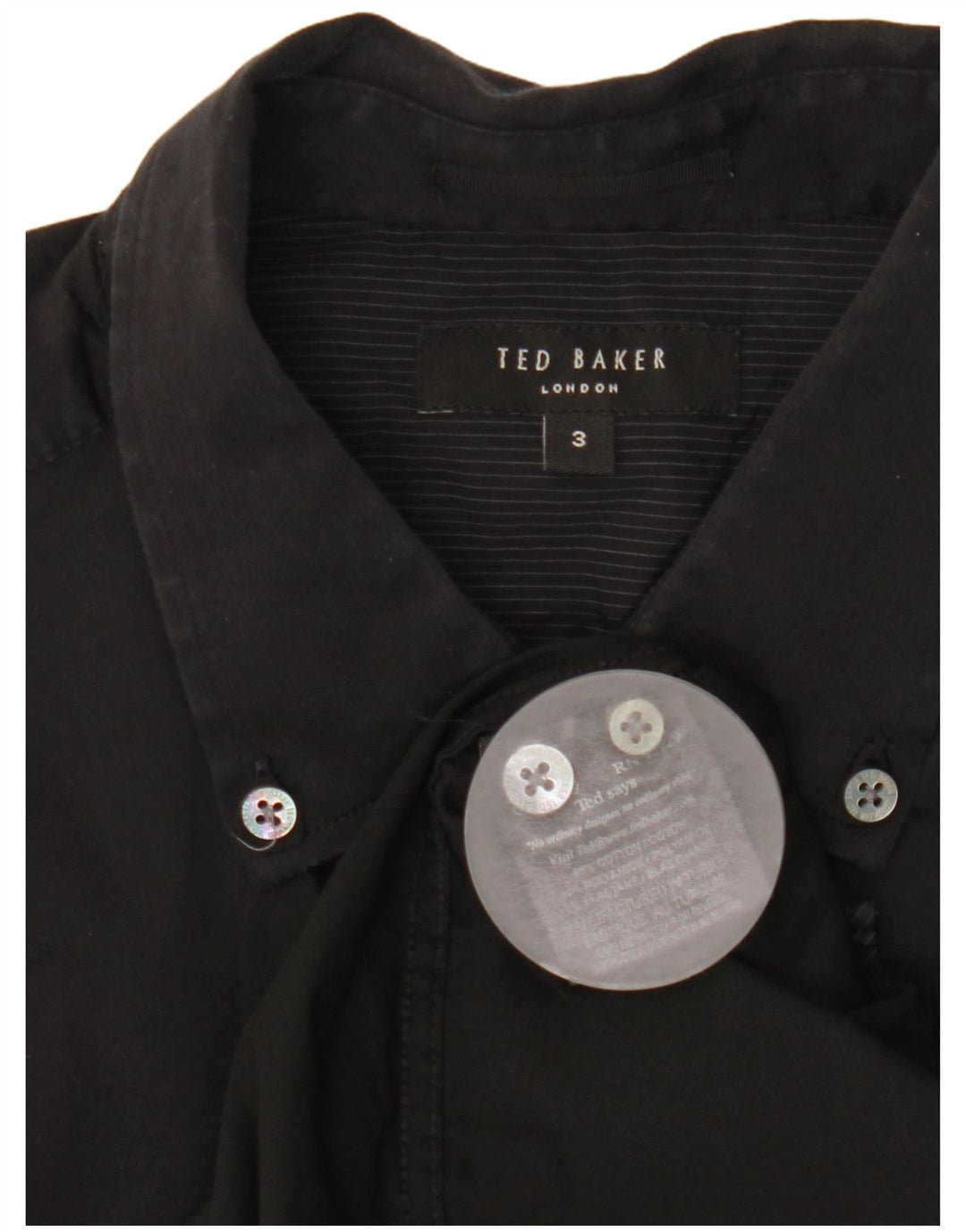 Ted Baker herreskjorte str. 3 Medium Sort bomuld