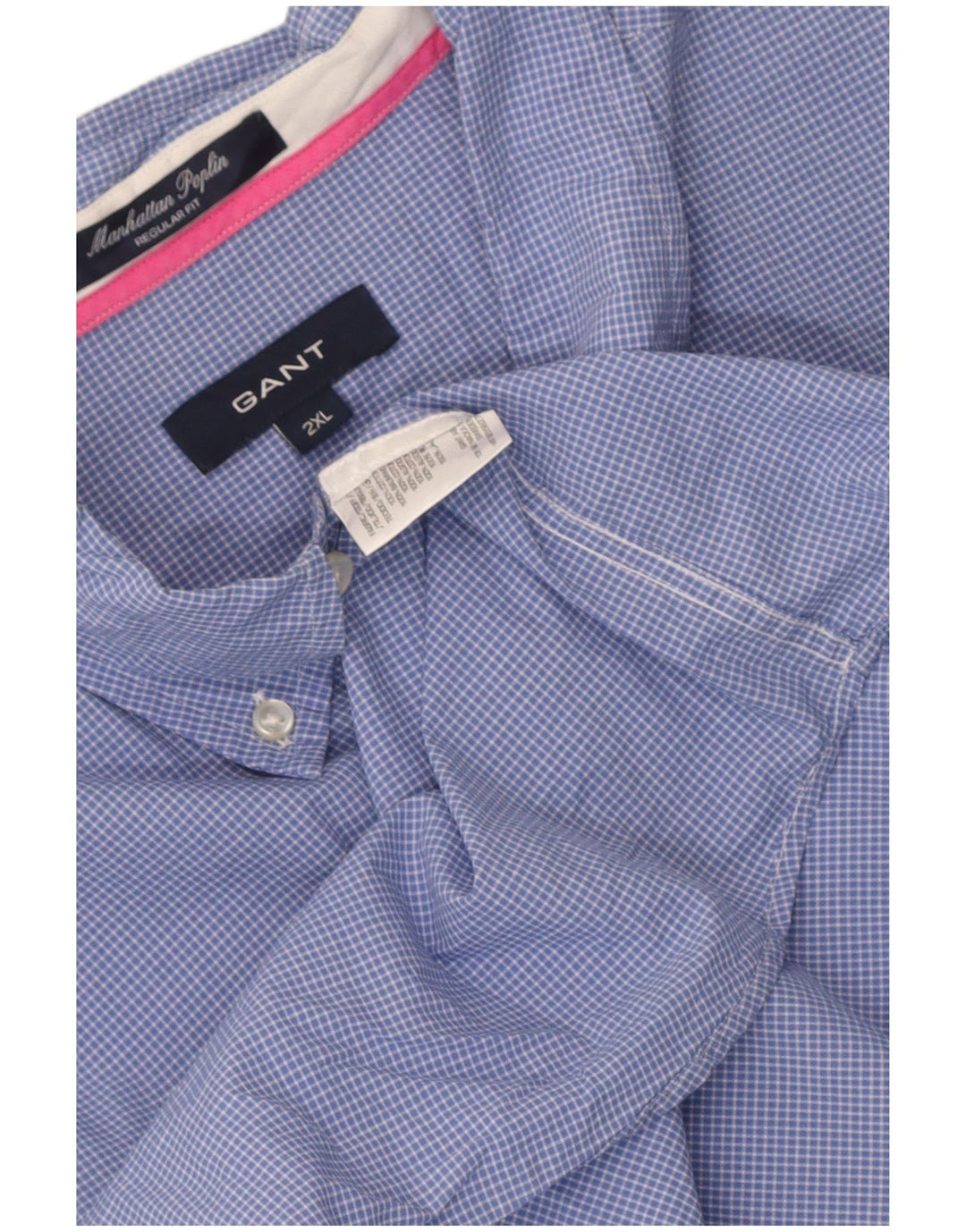 Gant herre Regular Fit skjorte 2XL blå ternet bomuld