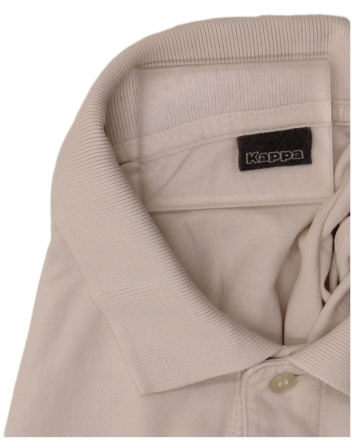 Kappa Langærmet poloshirt til mænd Medium hvid bomuld