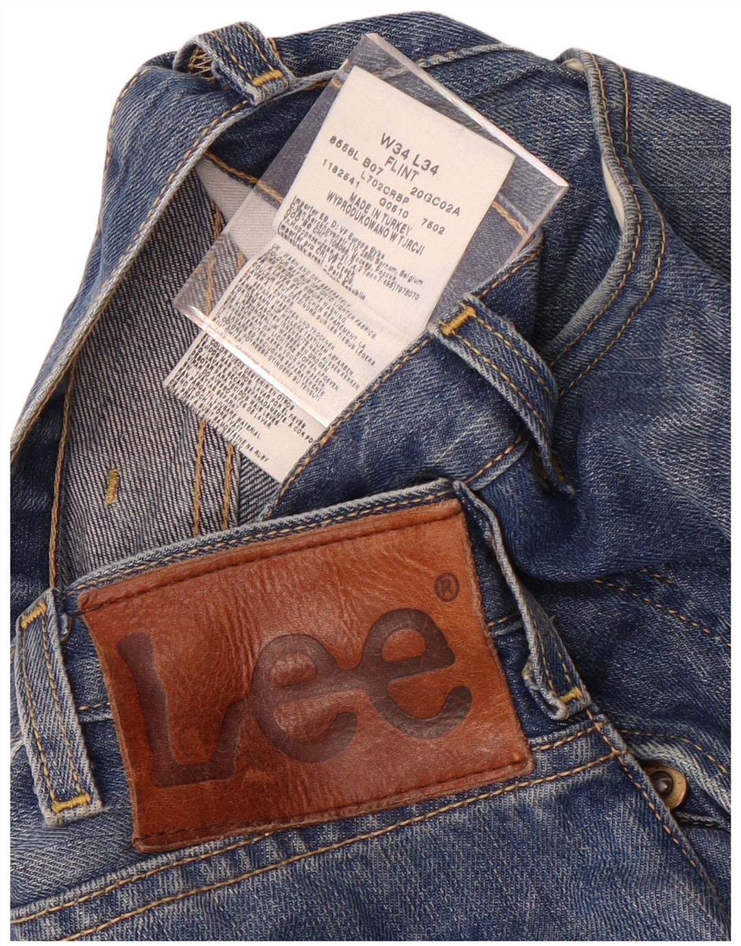 Lee Herre Flint Straight Jeans W34 L34 Blå Bomuld