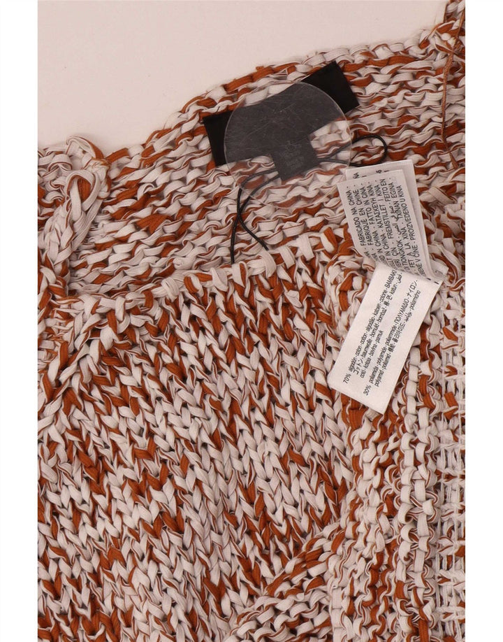 Zara Oversized hæklet bluse Top UK 10 Lille brun bomuld