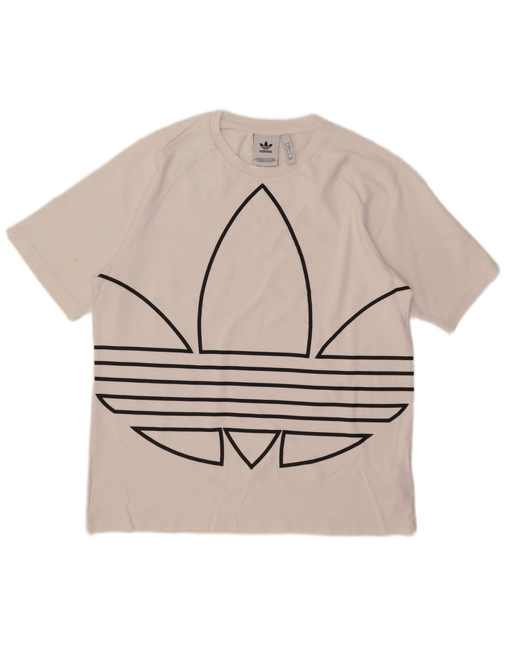 Adidas Grafisk T-shirt top til mænd, lille hvid bomuld