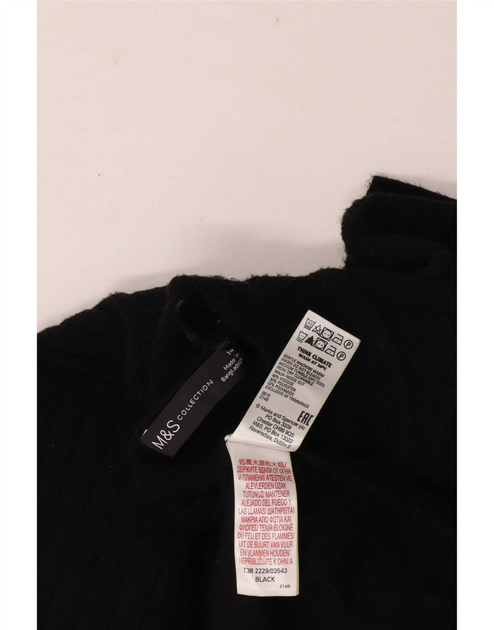Marks & Spencer Dame Turtle Neck Jumper Sweater UK 14 Medium Black