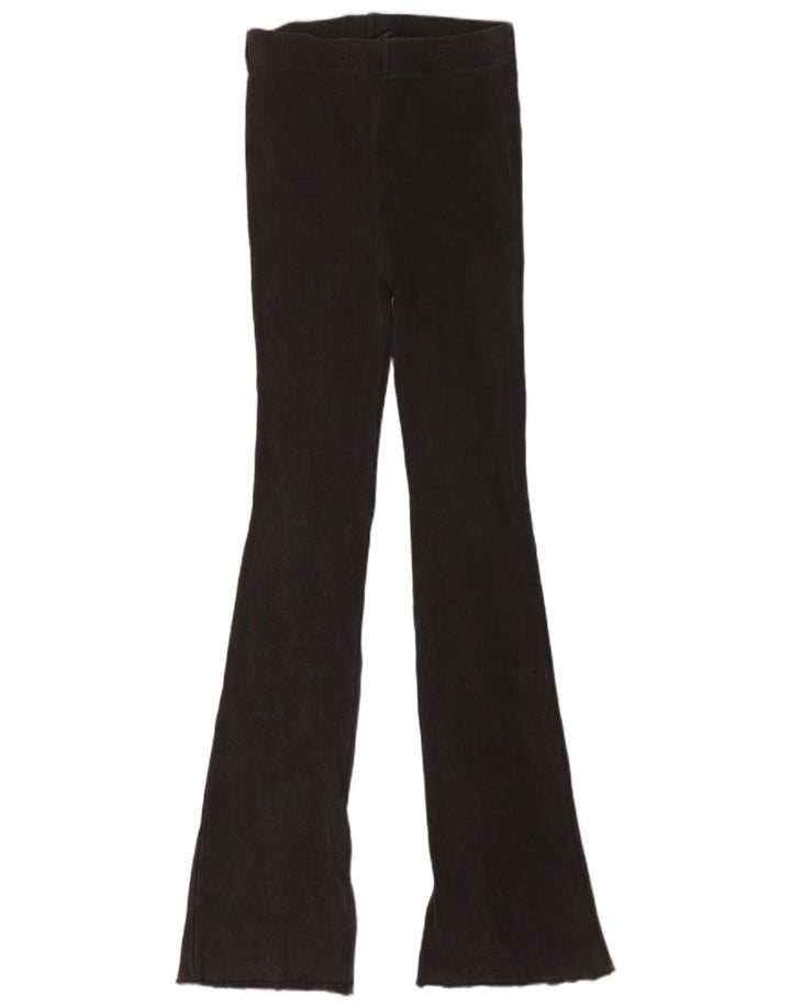 Zara Dame Flare Leggings UK 8 Small Grey Bomuld