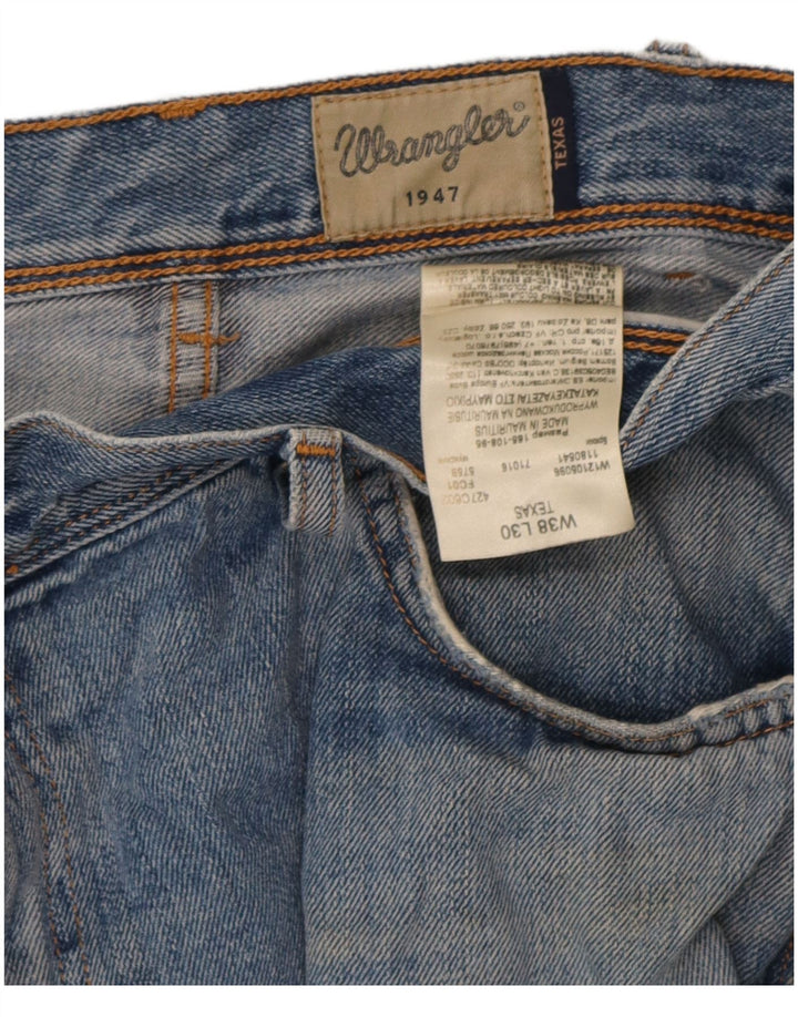 Wrangler Herre Texas Straight Jeans W38 L30 Blå Bomuld