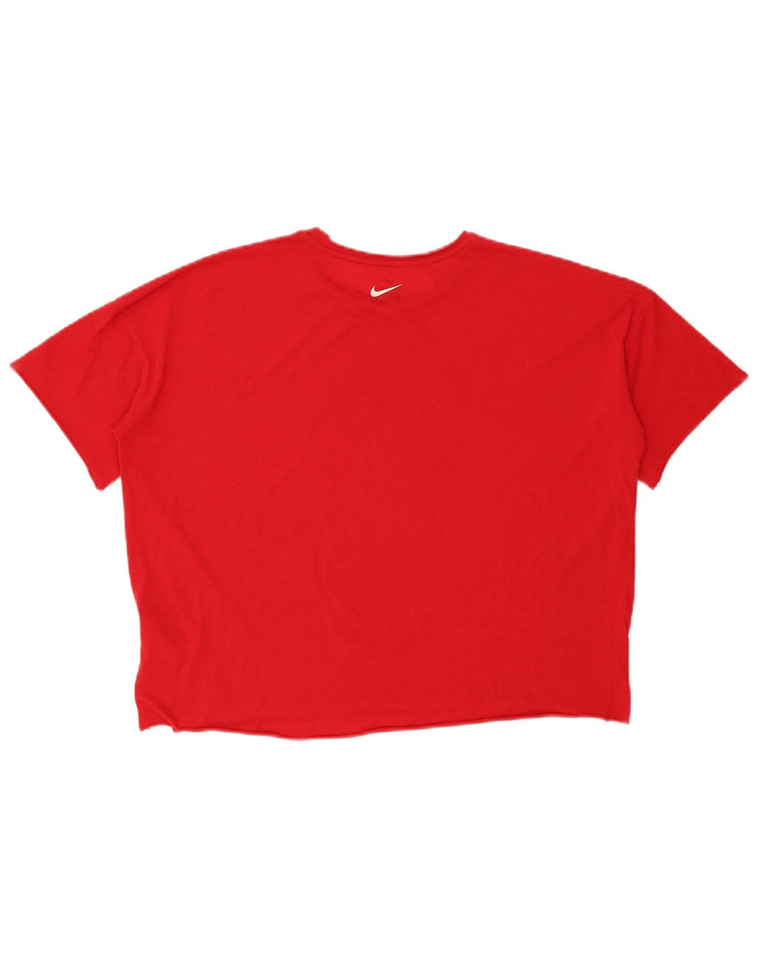 Nike Dame Dri Fit Crop Oversized grafisk T-shirt Top UK 14 Medium Rød