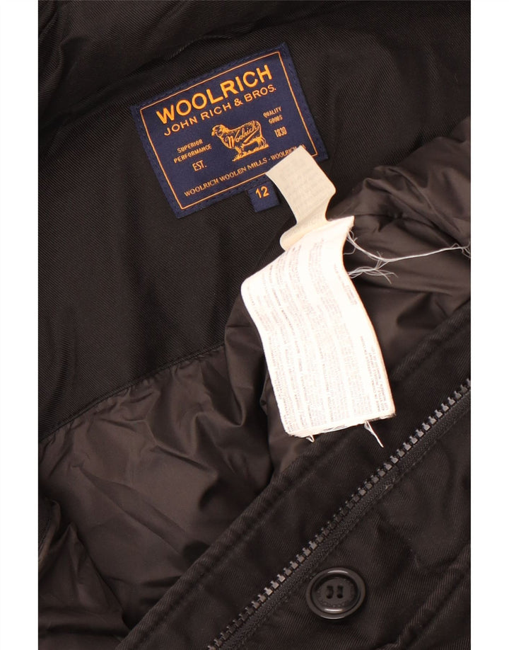 Woolrich drenge hætte polstret frakke 11-12 år sort bomuld