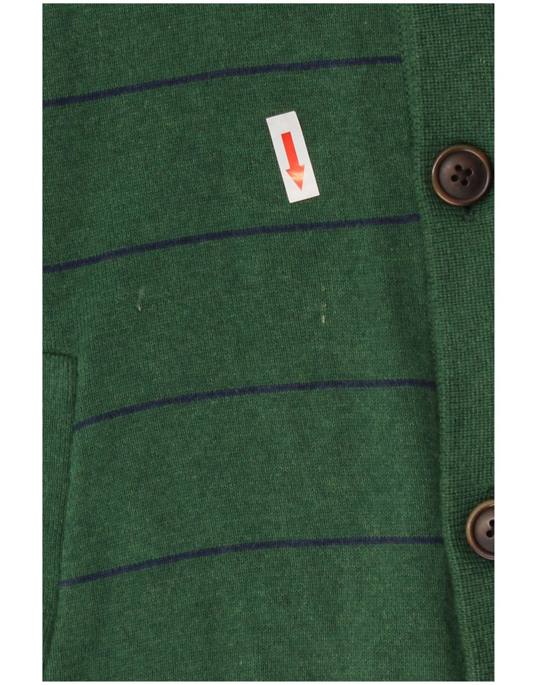 Tommy Hilfiger Herre Cardigan Sweater Medium Grøn Stribet Bomuld