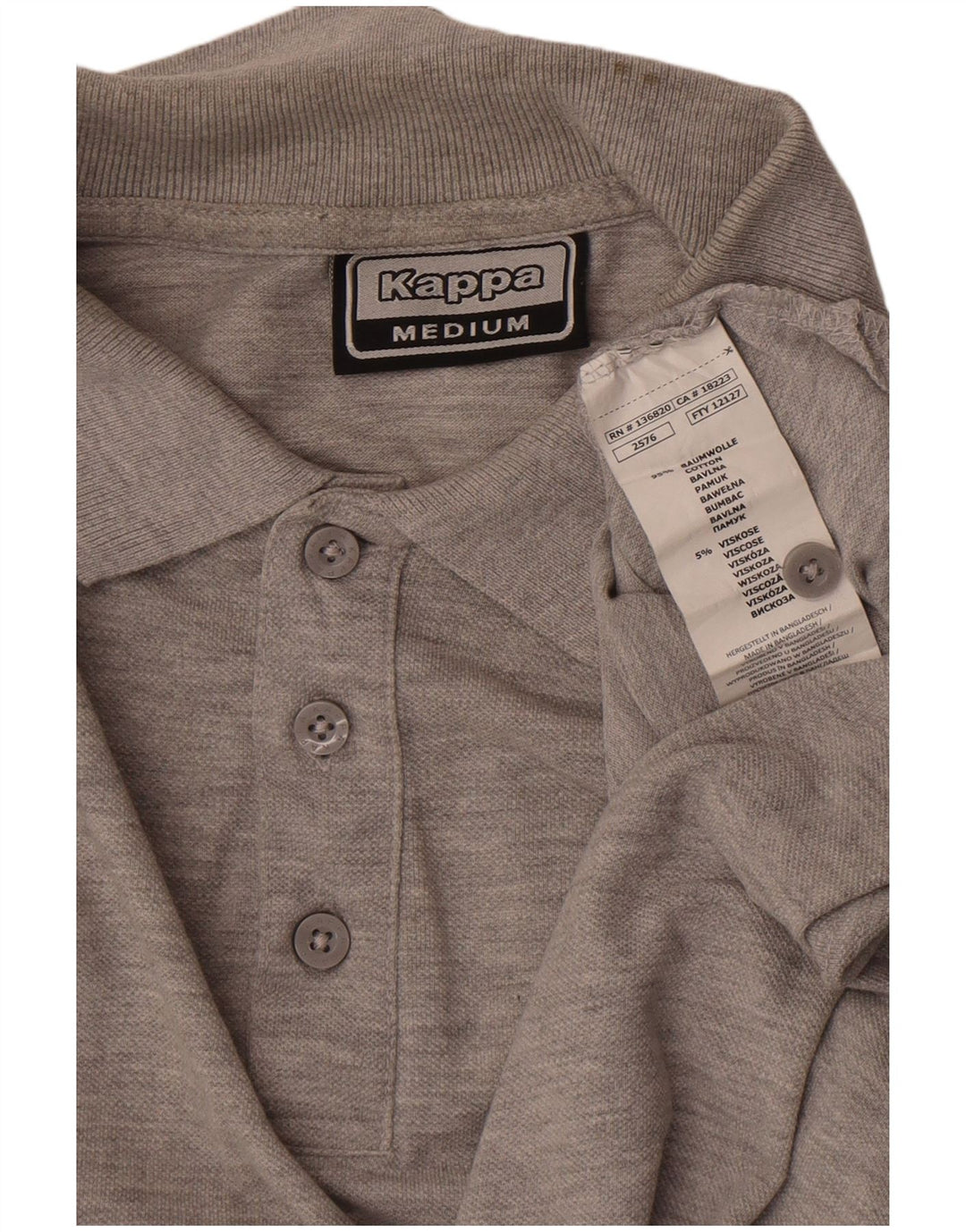 Kappa herre poloshirt mellemgrå flækket bomuld