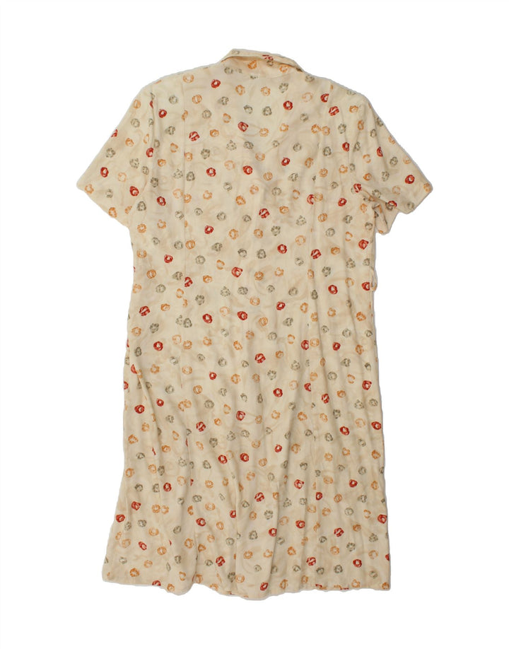 CLASSICS Womens Abstract Pattern Shirt Dress Size 16 Large Beige Viscose Vintage Classics and Second-Hand Classics from Messina Hembry 