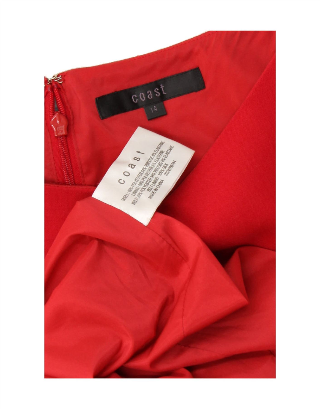 COAST Womens Sheath Dress UK 14 Medium Red Polyester Vintage Coast and Second-Hand Coast from Messina Hembry 