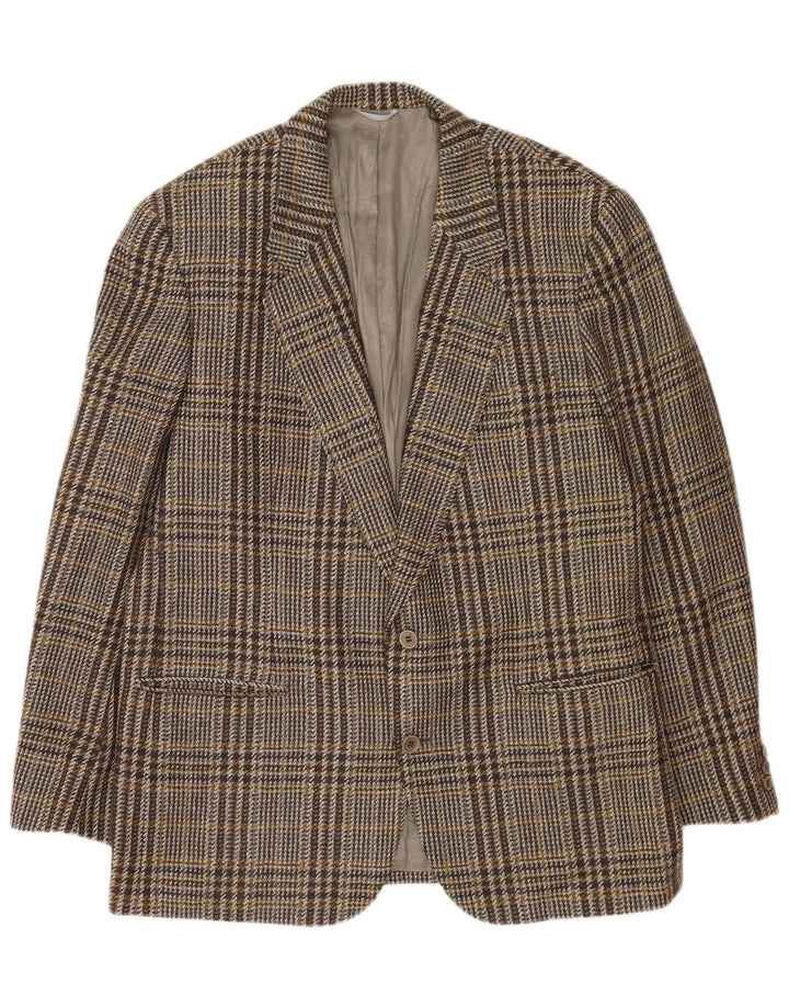 Yves Saint Laurent Herre 2-knaps blazerjakke IT 54 2XL Grå ternet uld