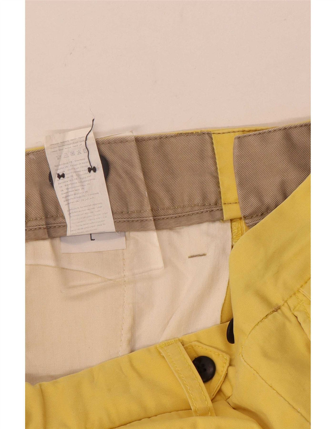 Vintage Chino Shorts til mænd store W34 gul bomuld