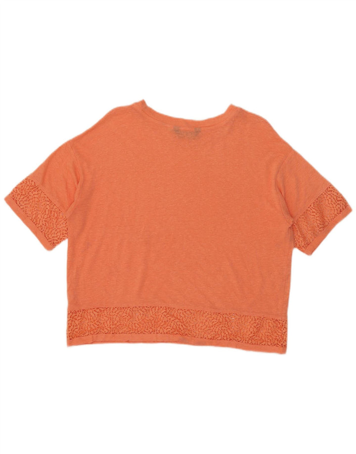 Marks & Spencer Womens Crop Oversized T-shirt Top UK 10 Small Orange
