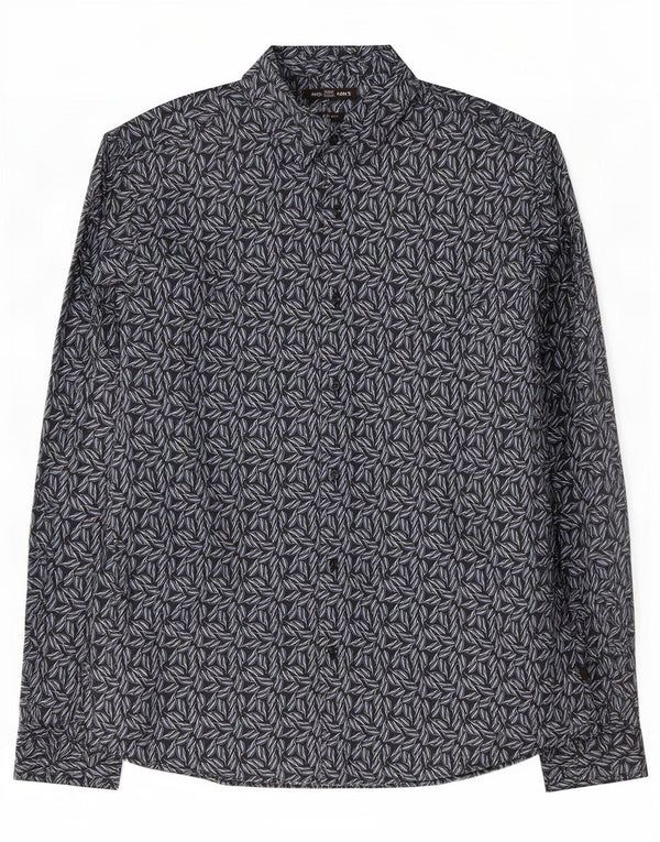 Michael Kors herre Slim Fit skjorte 2XL marineblå blomster bomuld